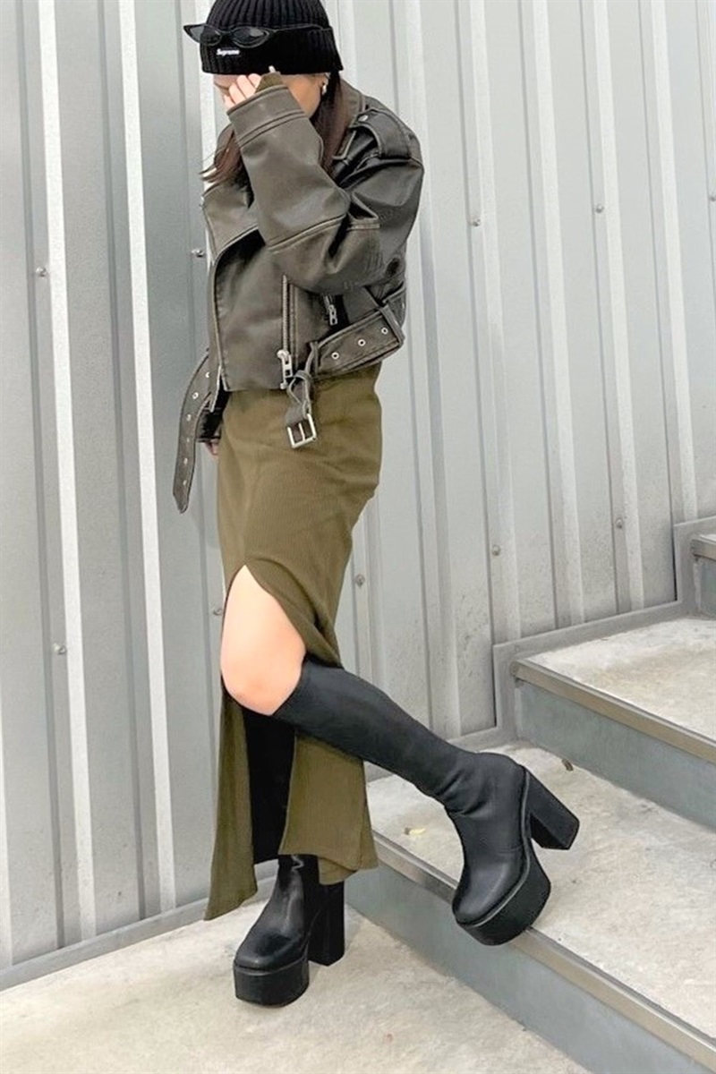 R&E 厚底ロングブーツ